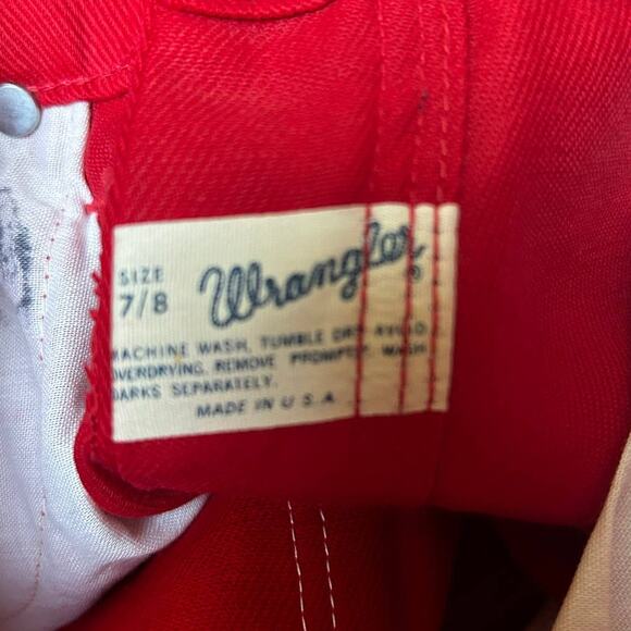 Collectors Dream! NOS VINTAGE 1970’s Red Wrangler Jeans Junior Size 7/8 - Picture 5 of 16